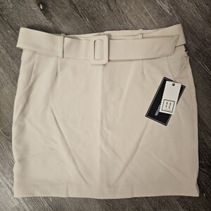 NWT Cream Belted Skirt